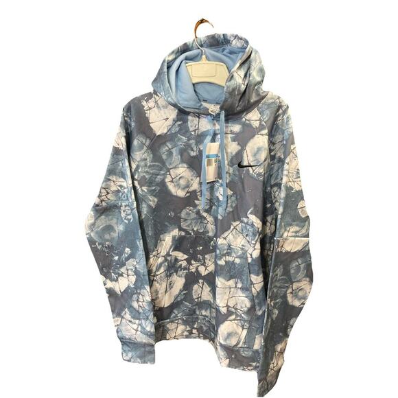 Nike Men’s Hoodie Sz M New Azul Blue Printed Therma-Fit Pullover DQ4836-472 - Picture 2 of 10